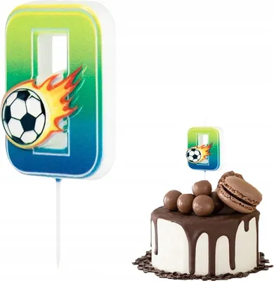 Image de Bougie d'anniversaire football 0 numéro pour la fête