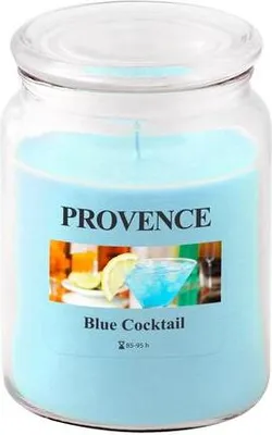 Immagine prodotto di Candela In Vetro Con Coperchio 510G, Cocktail Blu