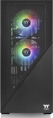 Image de Thermaltake Divider 370 TG ARGB - Tour moyenne - ATX étendu - panneau latéral avec fenêtre (verre trempé) - pas d'alimentation (PS/2) - noir