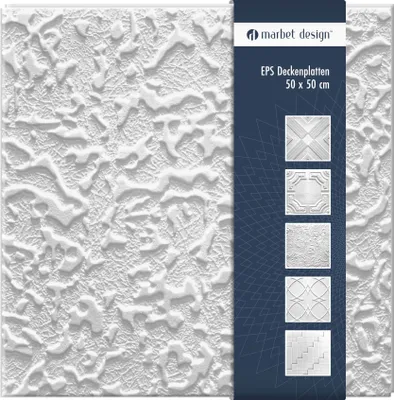 Produktbild von Deckenplatten aus Styropor EPS - Deckenpaneele leicht & robust im modernen Design - (10QM Sparpaket PASAT 50x50cm) Deckenplatten Feuchtraum Decke weiß
