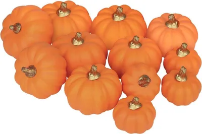 Obrázek produktu pro 12ks umělých dýní sada oranžová podzimní halloweenská dekorace