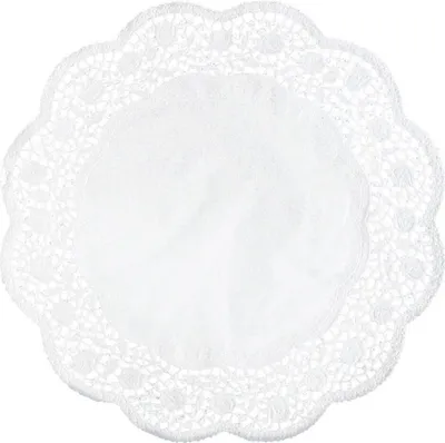 Produktbild von DEMMLER Spitzenpapier Rose weiß 22cm 6St rund