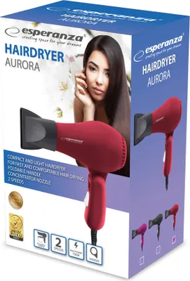 Produktbild von Esperanza EBH003R AURORA Reise Föhn rot klappbar