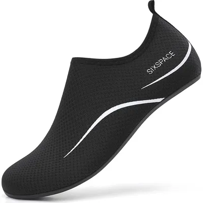 Produktbild von Badeschuhe Wasserschuhe Aquaschuhe Strandschuhe Schnell Trocknend Slip on Breathable Schwimmschuhe Surfschuhe für Beach Pool Surfen Yoga 46 EU Schwarz