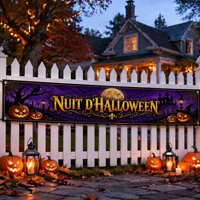 Imagen del producto de Guirnalda de tela para Halloween, de 270 x 50 cm, ideal para la decoración de jardines y hogares
