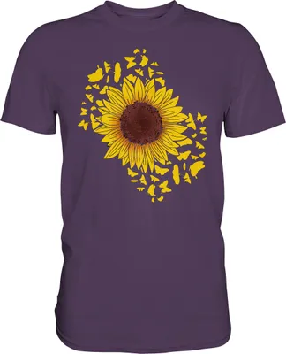 Produktbild von Sonnenblumen Schmetterling Garten T-Shirt Gärtner Geschenk – Urban Purple / S