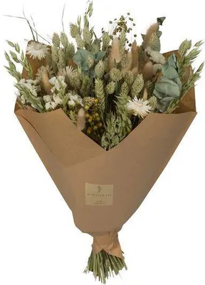 Produktbild von Getrocknete Blumen – Klassischer Blumenstrauß – Natur – 4 Sträuße – ↕60cm – Handgebunden & nachhaltig – Langlebige & pflegeleichte Trockenblumen Deko für Zuhause Büro Geschenk