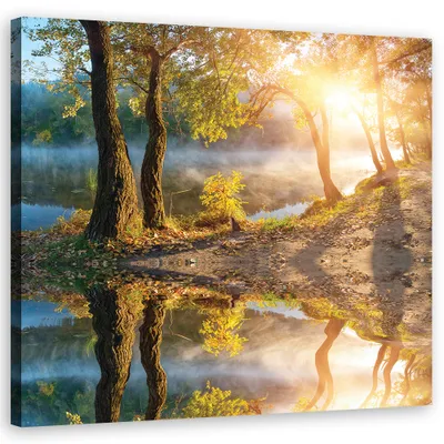 Produktbild von Leinwandbild landschaften - gelb 50x50 cm Feeby gelb wandbild bereit zum aufhängen