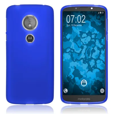 Produktbild von PhoneNatic Case kompatibel mit Motorola Moto E5 (5th Gen) - blau Silikon Hülle matt Cover