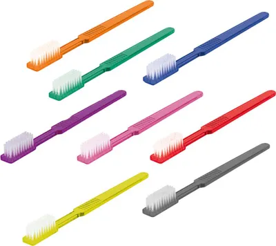 Immagine prodotto di Unigloves | Spazzolini da denti monouso | Confezione da 100 pezzi | 4 file | multicolore