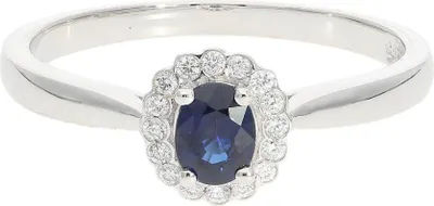 Produktbild von Damenring Weißgold 585 Saphir Diamant ca. 0.081ct JL10-07-3572 JuwelmaLux Größe 54