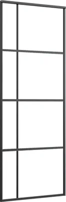Zdjęcie produktu dla Drzwi przesuwne, szkło ESG i aluminium, 76x205 cm, czarne