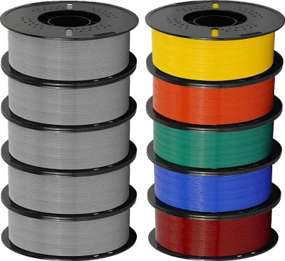 Productafbeelding van 3D-printer filamentbundel, 10 kg mengkleur PETG, 1,75 mm diameter, PETG F