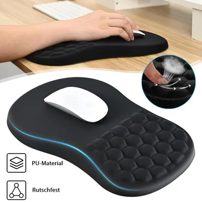 Produktbild von Memory-Schaum Mauspad Ergonomische Mausmatte mit Handauflage PolyurethanBasis Office Mat