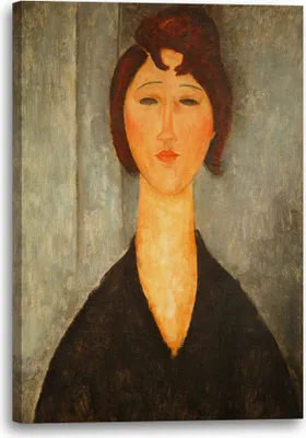 Produktbild von Leinwandbild (80x120cm): Amedeo Modigliani - Portrait einer jungen Frau, echter Holz-Keilrahmen inkl. Aufhänger, handgefertigt in Deutschland