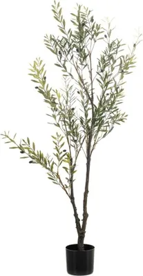 Produktbild von artplants.de Kunstpflanze Olive LONIRB mit Früchten, Kunststamm, crossdoor, 140cm - Künstlicher Olivenbaum
