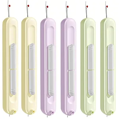 Image de Enfile-aiguilles 2 en 1 avec séparateur d'aiguilles, coffret de 6 couleurs