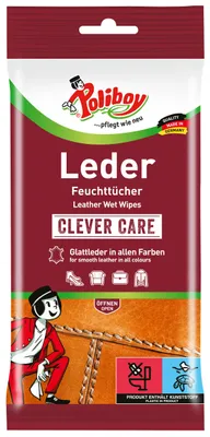 Produktbild von Poliboy Reinigungstücher Leder Pflege - Inhalt 20 Stück, Reinigung Pflege