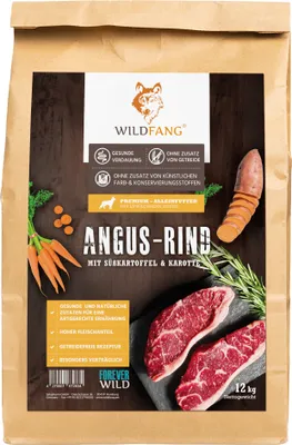 Produktbild von Wildfang Adult Premium Trockenfutter für Hunde mit 50% Angus Rind 2 kg, getreidefrei, glutenfrei, hypoallergen