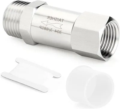 Image de Clapet anti-retour en acier inoxydable 3/8" BSP mâle x 3/8" BSP femelle - Empêche le reflux