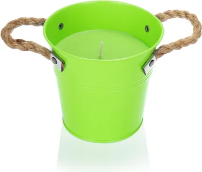 Produktbild von COM-FOUR® Duftkerze im Metalleimer - windfeste Outdoorkerze - Gartenkerze für Balkon und Terrasse - XL Windlicht mit Zitronenduft
