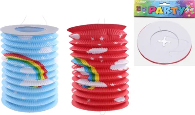 Produktbild von Lampion-Zylinder 15 cm Regenbogen