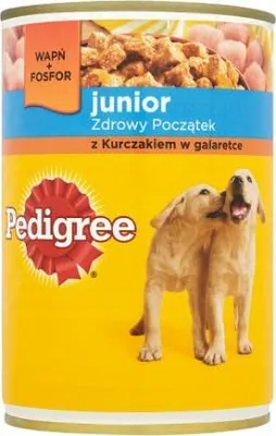 Produktbild von Pedigree Junior Dose - Nassfutter für Hunde mit Huhn in Gelee 12x400g