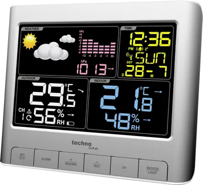 Produktbild von Technoline WS 6449 farbige Wetterstation silber