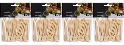 Image de Brochettes en bambou - Robustes - Idéales pour les amuse-gueules et la viande - Adaptées pour le fondue - Poignée plate - Brochettes pour barbecue