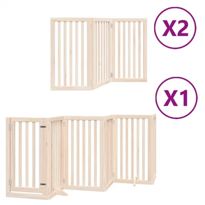 Obrázek produktu pro Zábrana pro psy s dvířky skládací 12 panelů 600 cm topol