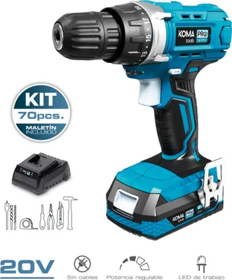 Image de Kit Perceuse Visseuse Koma 20v Polyvalence Et Puissance Sans Fil Pour Tous Vos Projets. - Koma Tools