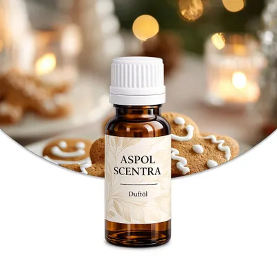 Produktbild von Aspol Scentra Lebkuchen UFIREADY Duftöl für Kerzen 20 ml, KI-generiertes Bild