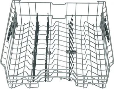 A dishwasher rack seen from above.