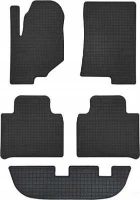 Image de Tapis de sol voiture en caoutchouc pour SsangYong Rexton IV (2017-, SUV 3 rangées) Noir, lot de 5 pièces, fixations