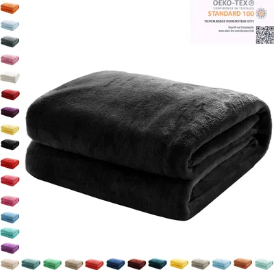 Produktbild von Kuscheldecke Flauschige Wohndecke Fleecedecke Sofadecke Bettüberwurf 240 x 270cm, Farbe:Altrosa