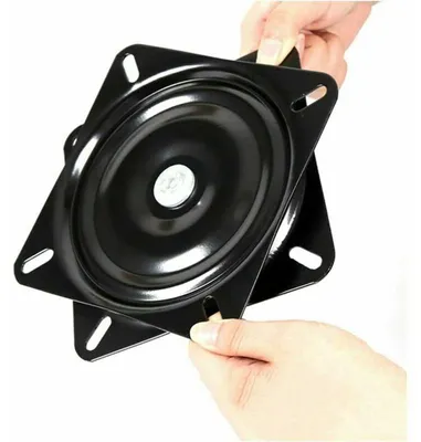Obrázek produktu pro Otočné ložisko 16 cm, čtvercová otočná deska s kuličkovým ložiskem, otočná o 360° pro pohovku, TV, nábytek a barové stoličky, černá, ocel