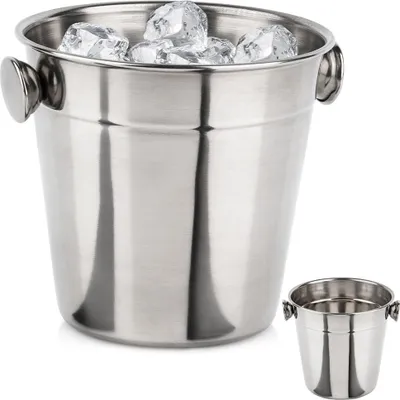 Produktbild von Eiseimer Eiswürfelbehälter Eisbehälter Eiskübel Flaschenkühler aus Edelstahl 700 ml