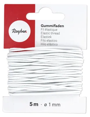 Zdjęcie produktu dla Gumowy sznurek elastyczny 1mm x 5m biały