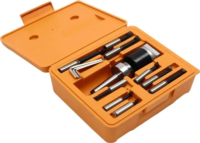 Produktbild von Bohrkopfset, 9-teiliges Bohrstangen-Set, langlebige Stahlkonstruktion, Orange