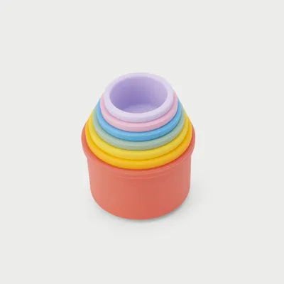 Produktbild von TickiT Stapelbecher Spielzeug Regenbogen Silikon sensorisch