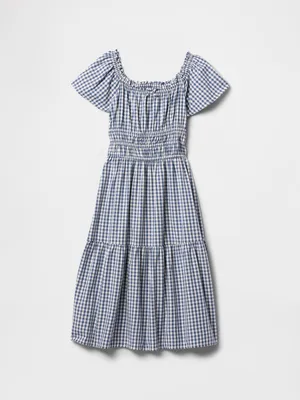 Produktbild von GAP Kinder Midikleid aus glattem Stoff mit elastischem Halsausschnitt, Größe S