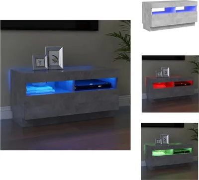 Produktbild von vidaXL TV-Schrank mit LED-Beleuchtung Betongrau 80x35x40 cm -  TV-Möbel