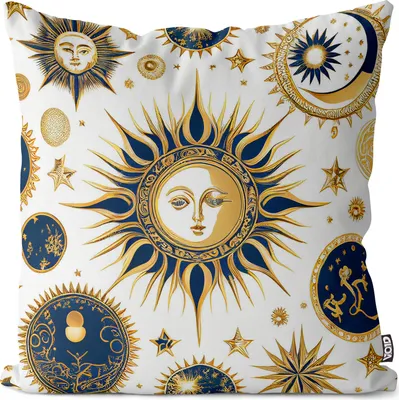 Produktbild von VOID Mystik Sonne Symbol Kissenbezug Kissenhülle sofa couch wohnzimmer dekoration wasserfest Outdoor Garten Kissen bezug deko