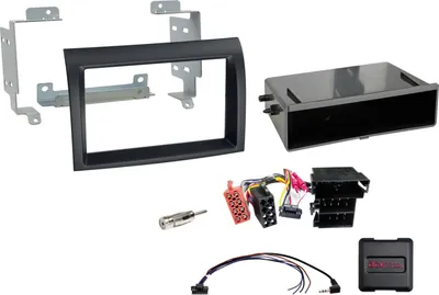 Zdjęcie produktu dla Zestaw 2-DIN z schowkiem kompatybilny z Citroën/Fiat/Opel/Peugeot SWC czarny