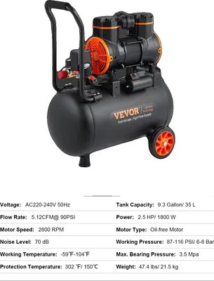 Produktbild von Luftkompressor, ölfreies Design, tragbar und effizient, 35L 1800W
