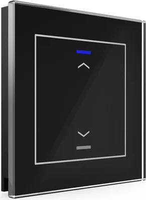 Image de MDT KNX Bouton-poussoir en verre II Light simple RGBW, noir, store, 1 pièce.