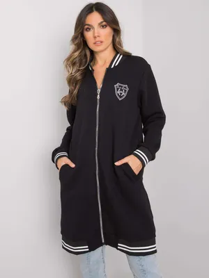 Produktbild von Rue Paris Langes Sweatshirt für Damen Pryflour schwarz S/M