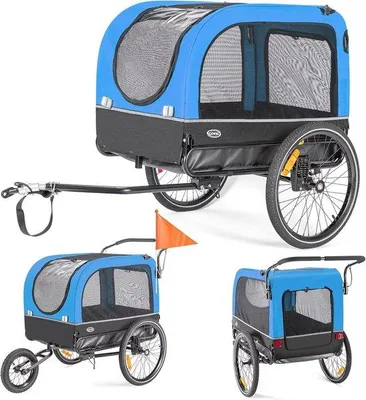 Productafbeelding van Fietskar voor honden - 2-in-1 hondenaanhanger en jogger met schokdemper, tot 40 kg