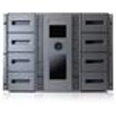 Produktbild von HP StorageWorks MSL8096 Bandbibliothek - 2 x Laufwerk/96 x Kassettensteckplatz - LTO-4 - 8U - Rackmount - 1 Jahr(e) - 15 Briefschlitze - LTO-3 (Lesen/Schreiben), LTO-4 (Lesen/Schreiben) - 120 MB/s (Nativ) / 240 MB/s (komprimiert) - Fibre Channel