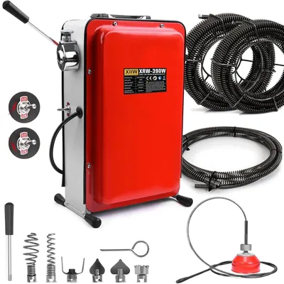 Produktbild von 16mm 22.5M Spiralen Elektrische Rohrreinigungsmaschine 390W 450U/min für Ø20-100mm, Ø8mm 10M, Rohrreiniger Abflussreiniger Reinigung Drain Clean